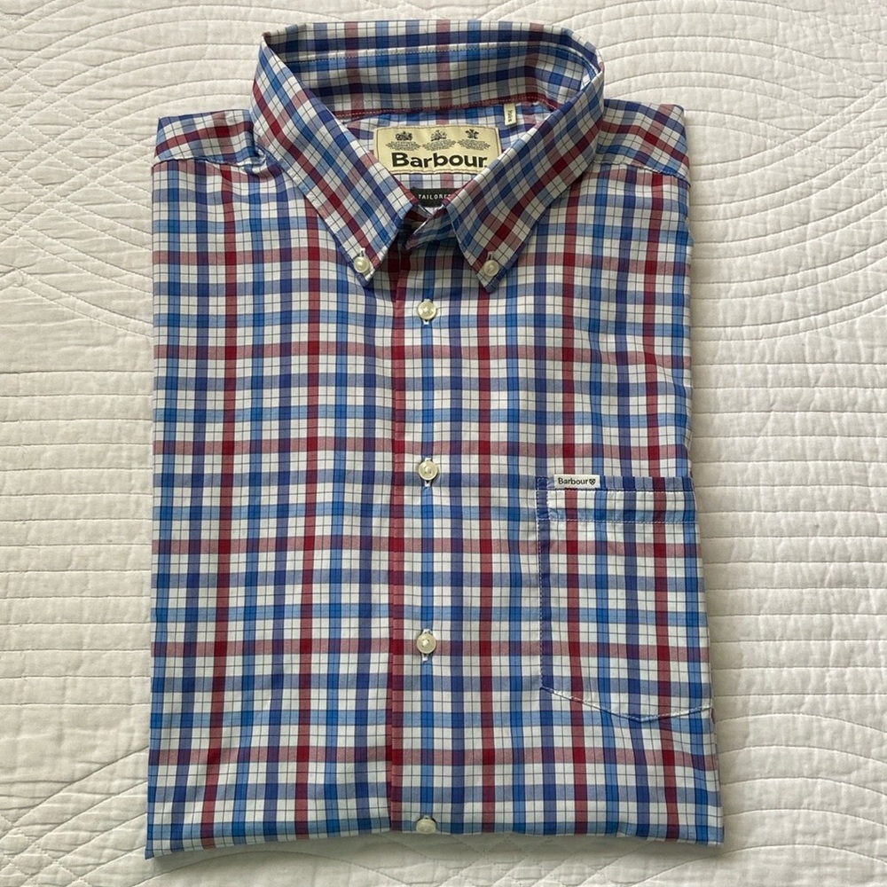 Barbour Grove Performance Long Sleeve Tailored Shirt Plaid XXL